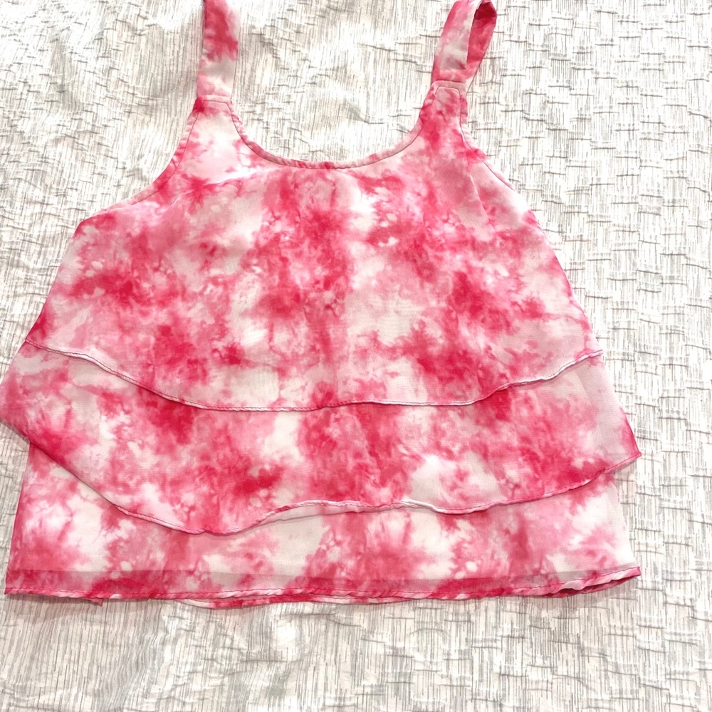 Penny M pink tye dye tiered tank 12